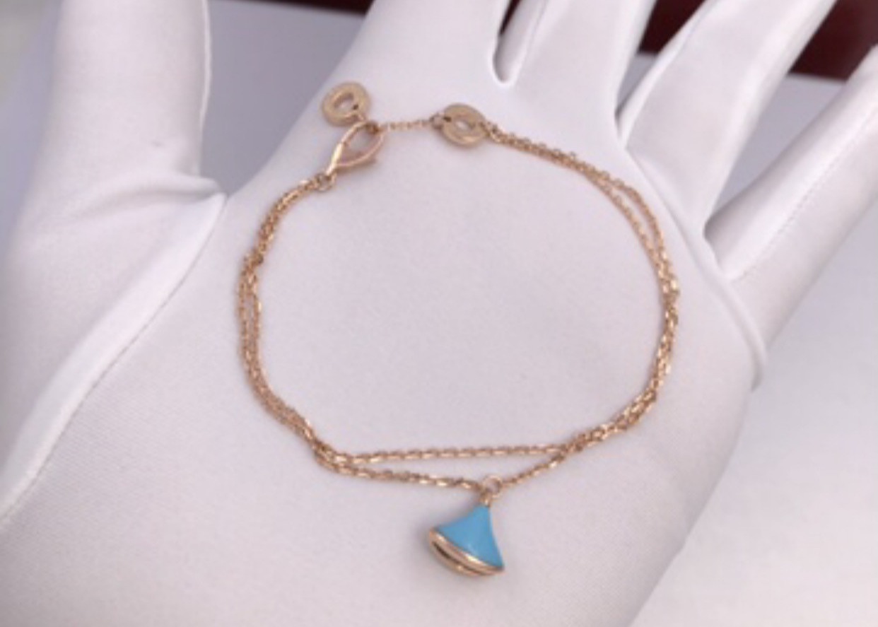  Vintage Bvlgari Divas Dream Bracelet , 18K Gold Jewelry With Turquoise Manufactures