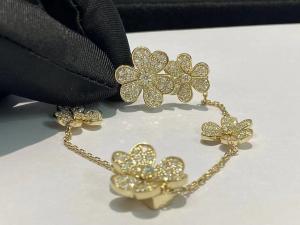  luxury gold jewelry Van Cleef & Arpels Frivole Bracelet 5 Flowers 18K Gold Diamond jewelry suppliers Manufactures