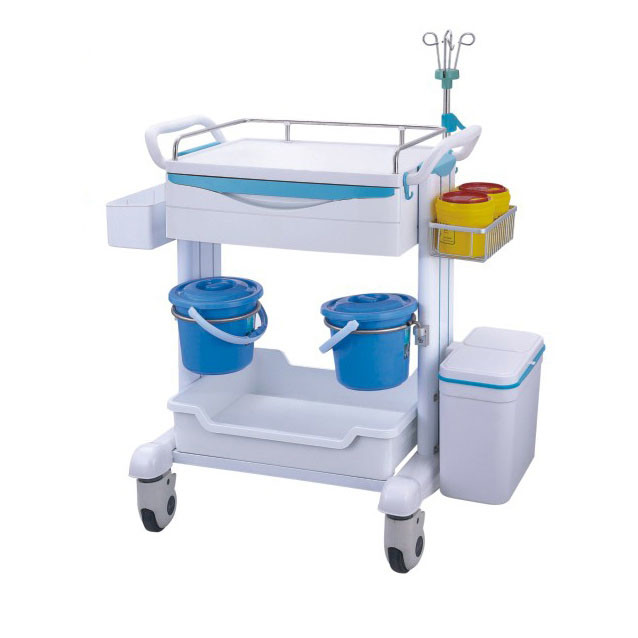 China Sickroom Nursery Medical Instrument Trolley 1100*640*1000mm With Trash Medicine Box on sale