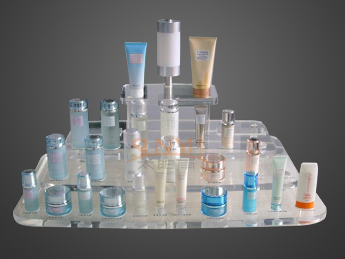  Eco Friendly Customize Acrylic Makeup Case Organizer Blue Mirror Protection Manufactures