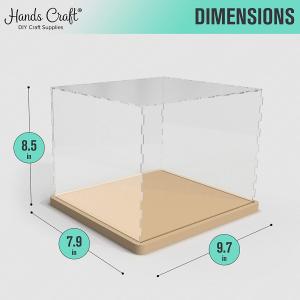  Acrylic Wooden Base Transparent Clear Dust Cover for Collectibles DIY House Model Manufactures