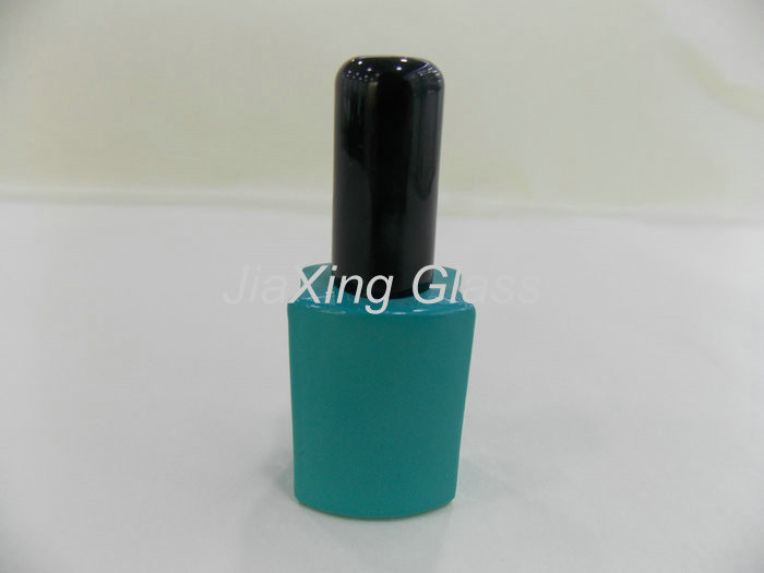 China Custom Made 15ml Nail Polish Glass Bottle With Plastic Caps And Brush on sale