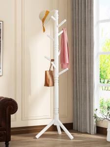 China Sturdy Triangle Tree Wood Coat Rack Hanger Stand for Entryway on sale