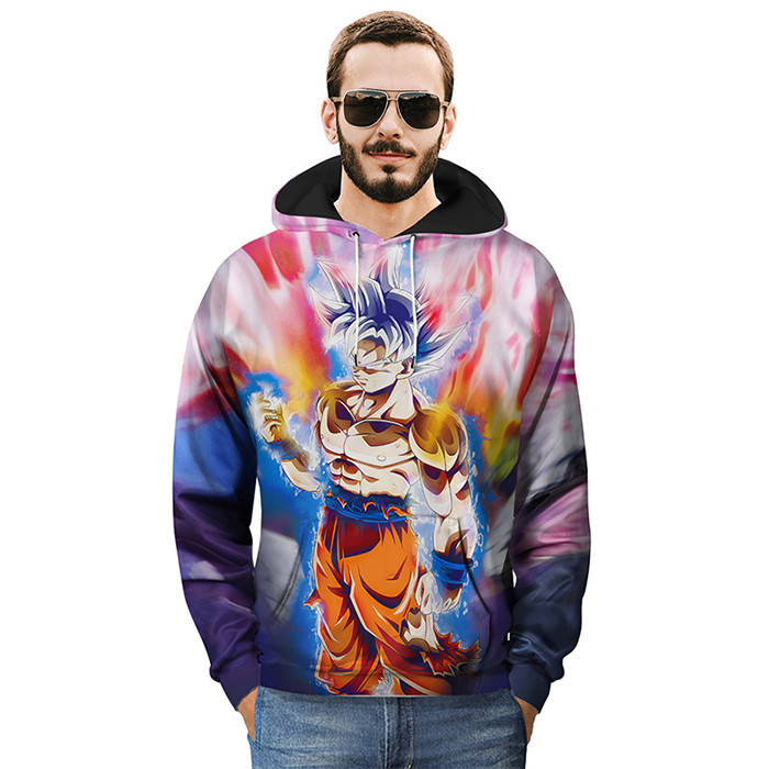 China SGS Custom Anime T Shirts Round Neck Hoodie With Front Pocket /  3D Printed Sweatshirts on sale