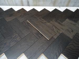  White Oak Parquet Herringbone (stained wenge color) Manufactures