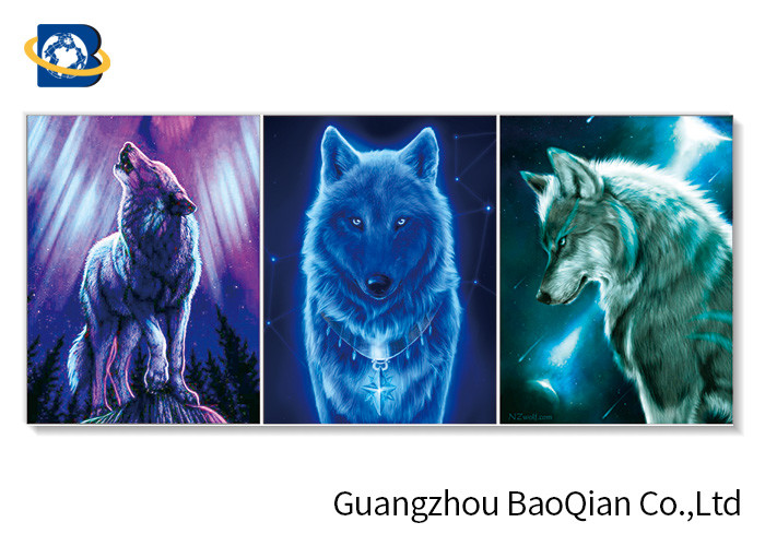  Framed Lenticular Flip 3D Painting Wall Decoration Wolf Pattern 0.6MM Thickness Manufactures