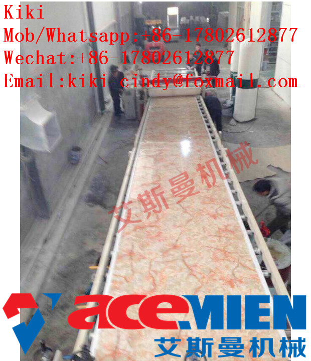  1220mm Plastic Artificial Marble Machine / PVC Marble Sheet Production Line Manufactures