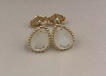  Bvlgari 18k Yellow Gold Diamond Earrings White Eyes Without Diamond Manufactures