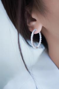  18K Gold Diamond Earrings luxury diamond jewelry for sale hoop earrings with diamonds Manufactures