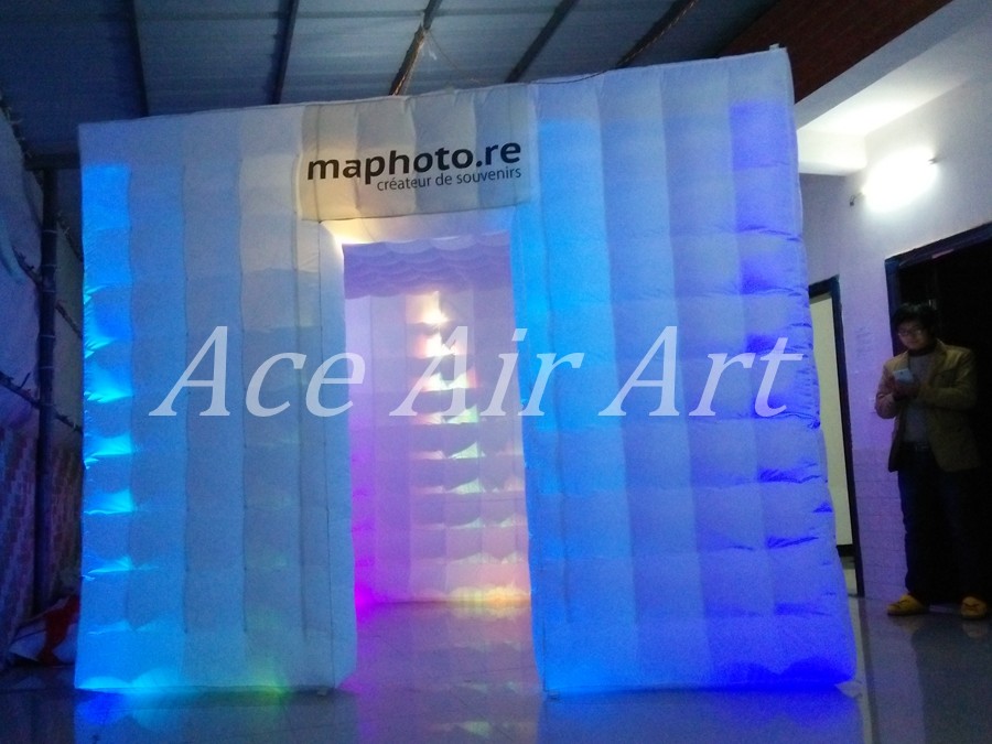  Ace Air Art 3mL x3mW x2.4m H led lighting inflatable photobooth for rental to Renioun Manufactures