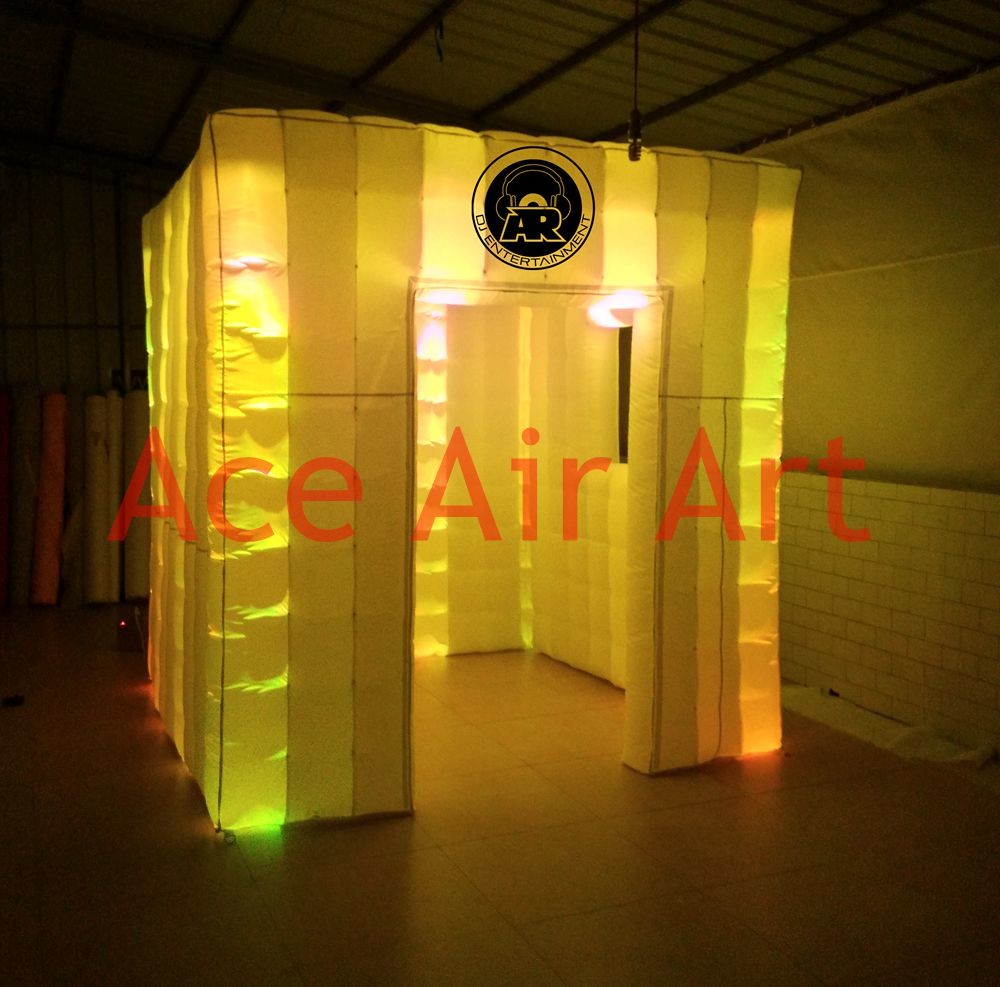  Ace Air Art 2.4m x2.4m x2.4m led lighting portable inflatable photo booth with logo to USA Manufactures