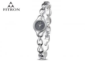 China Silver Elliptical Hand Link Fitron Quartz Watches Charm Girls Bracelet Watch on sale