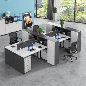 China Black and White Office Furniture Staff Table Office Desks Work station With Drawer on sale