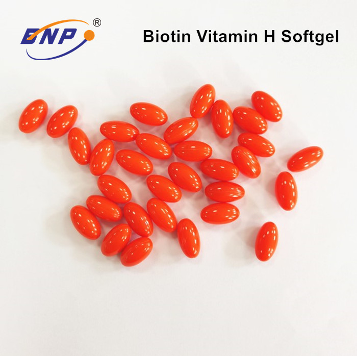 China Carmine Vitamin H Biotin Soft Gel Capsules 300mg For Hair Growth on sale