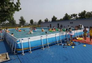 China Summer Metal Frame Swimming Pool Large Set Custom Steel Frame Pool For Holiday on sale
