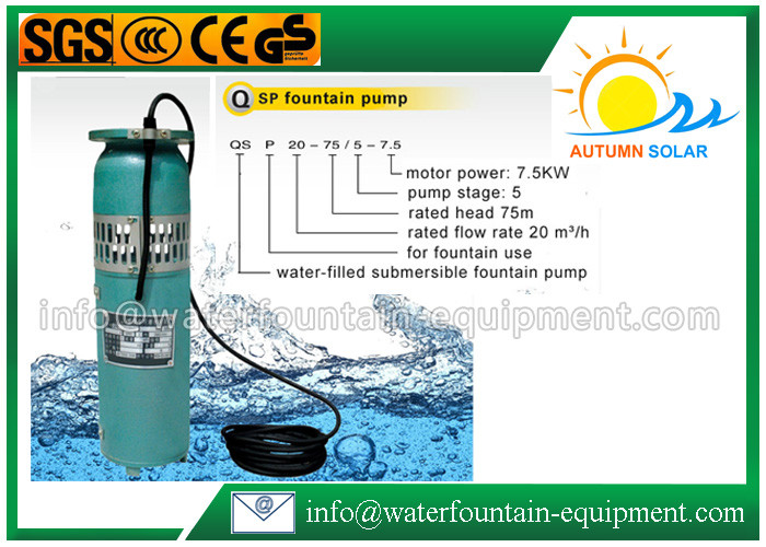 China Durable Garden Water Fountain Pumps , Simple Cast Iron Submersible Fountain Pump on sale