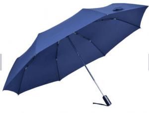  Blue Mens Folding Automatic Open Close Windproof Umbrella Plastic Cap Black Tips  Manufactures