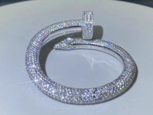  Fully Diamond Paved cartier juste un clou bracelet 18K White Gold Unisex Manufactures