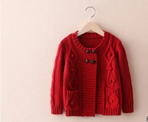Sweet  Girl's cardigan sweater long-sleeve knitting sweater handmade sweater