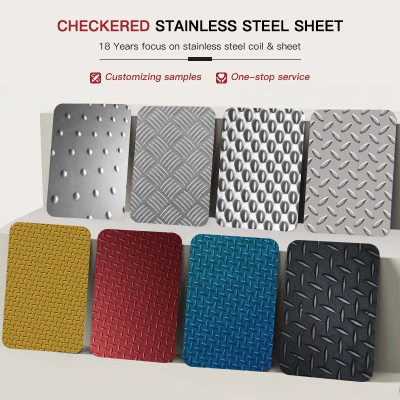 China SS304 Stainless Steel Checkered Plate 5mm 6mm Decorative Stainless Steel Sheet on sale