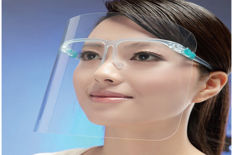  2020 Hot Sale Anti-Fog Transparent Protective Face Shield With Glassses Frame Manufactures