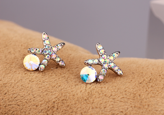 China 2015 Fashion Jewelry Big Discount on Sales Promotion Cute Star Big Size Earrings Golden Stud Earrings on sale
