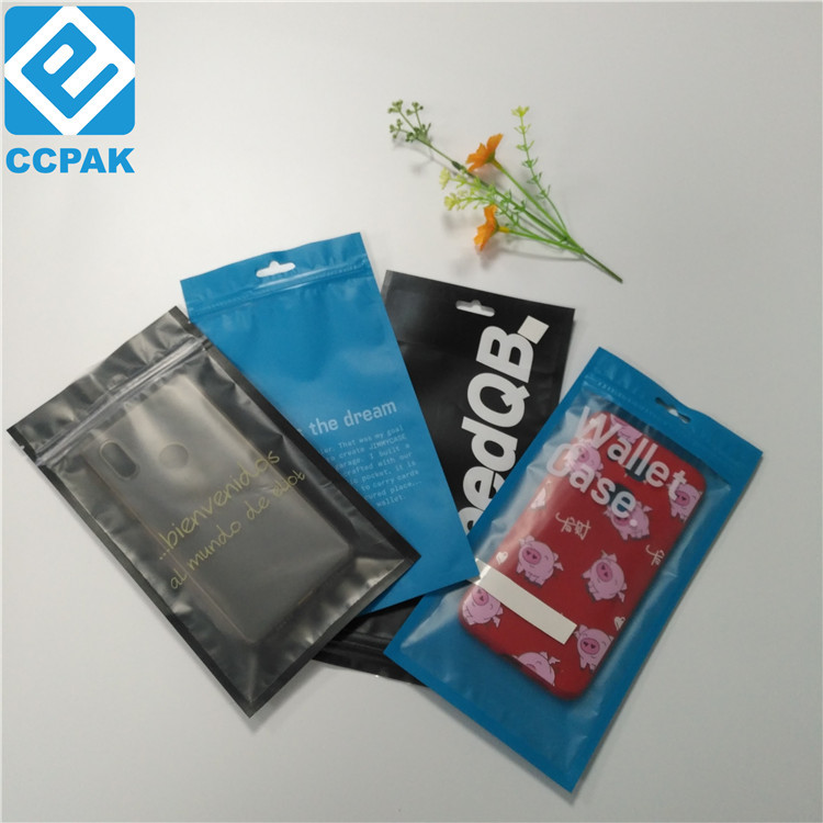China OEM Mobile Phone Case Transparent Plastic Zipper Bag For Accessories Data Cable Packaging on sale