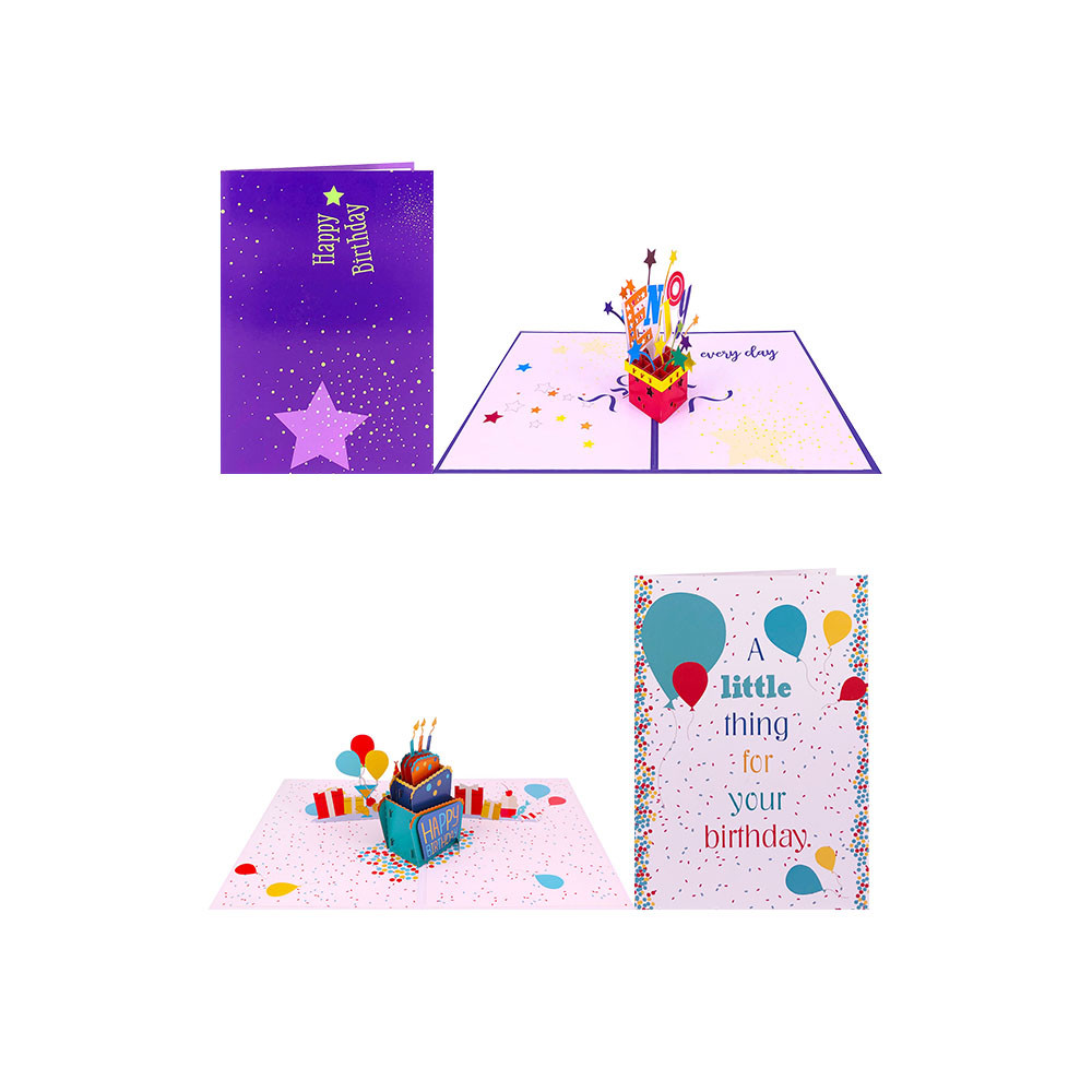 Quality Offset Printing 3D Pop Up Birthday Card , 3D Anniversary Cards 148×210mm Size for sale