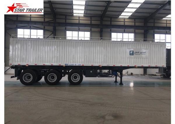 Quality Hydraulic Wing Van Platform Semi Trailer Container Delivery With Tail Retractable for sale