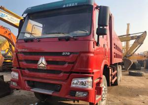 China 4 - 6L Engine Capacity Used Diesel Dump Trucks Howo 375 6x4 Year 2015 Red Color on sale