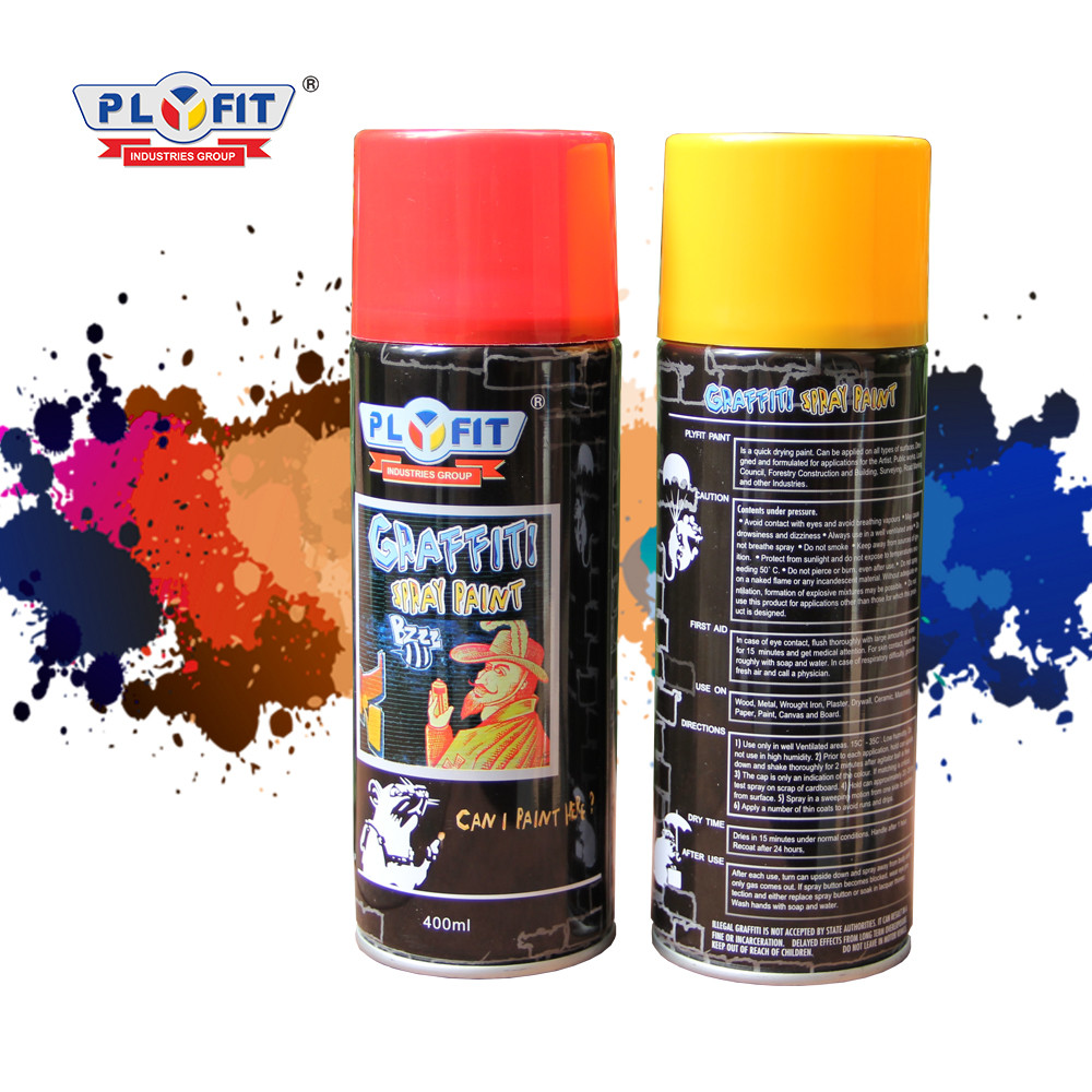  400ml Aerosol Graffiti Spray Paint Red Yellow Color Liquid Coating Hard Film Manufactures