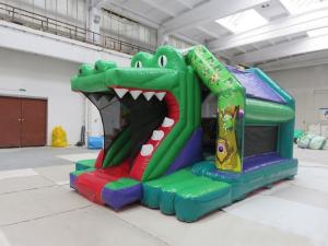 China 210D Crocodile Inflatable Bouncer Castle Jumping House With Slide on sale