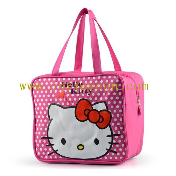 China fashion hello kitty lunch bag with white dots in front on sale