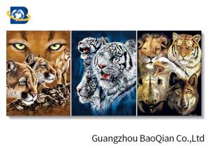  3d Wall Decor Picture With Tiger / Eagle , 3d Stereograph Printing Manufactures