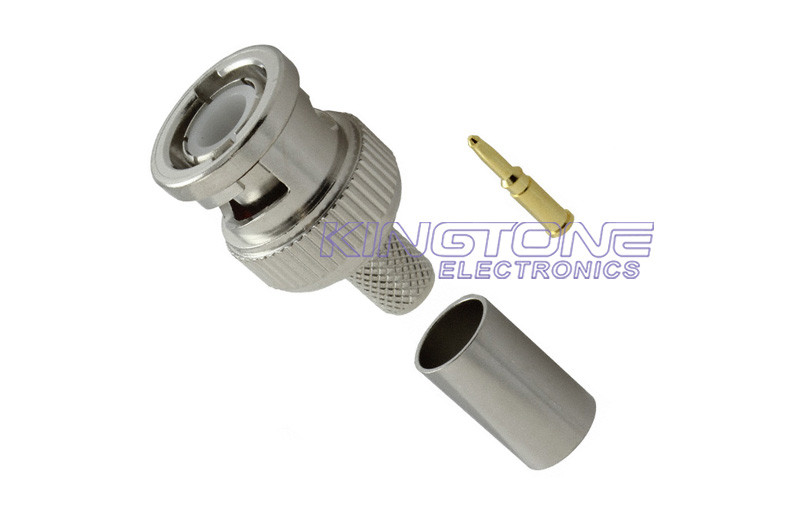 Nickel BNC Coaxial Cable Connectors with Gold plated for Radio / TV