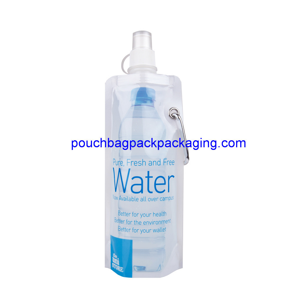 China Portable stand up water pouch, folding water bottle, barrier feature and Plastic Material on sale