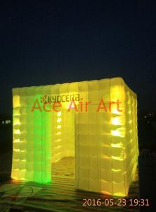  oxford fabricbigger size 3mL x3mW x2.4m H led lighting inflatable photo booth for rental Manufactures