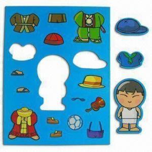  Boy Dress-up Magnets, Made PP and Rubber Magnet Materials, Available with Lamination Manufactures