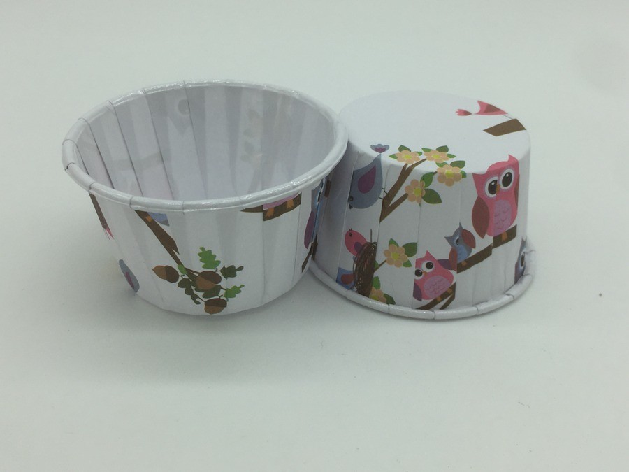  Little Bird Cute Cupcake Cups , Pet Coated Film Paper Cupcake Holders Decoration Tool Manufactures