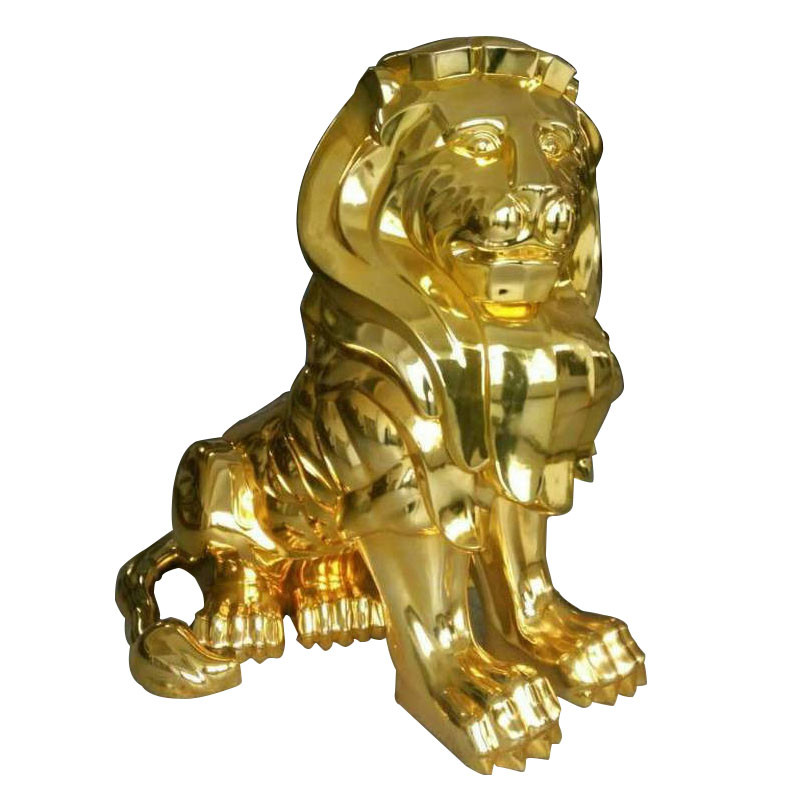  Rohs Gold Electroplating Service , Lion Sculpture Electroplating Resin Prints Manufactures