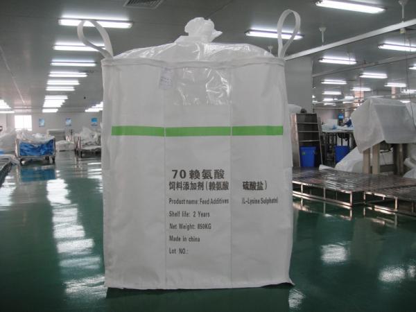 Quality Duffle Top PP Bulk Bag For Packaging L-Lysine Sulphate / Industrial Bulk Bags for sale