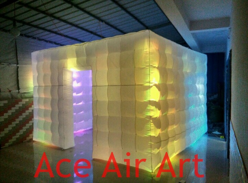 3.6mL x3.6mW*2.4mH Wonderful Cube led inflatable Tent/Inflatable Lighting Studio /Big Inflatable Photo Booth