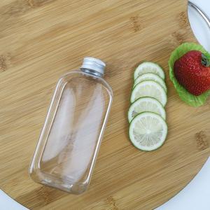 China Flat 300ml PLA Water Bottles With Caps Juice Milk Plastic Smoothie Bottles on sale