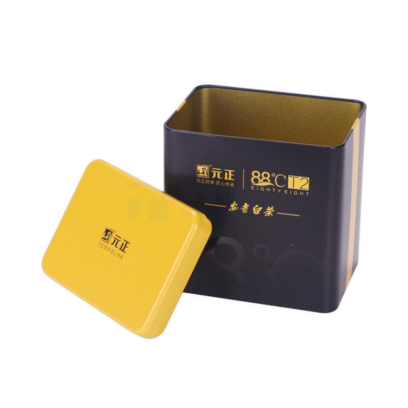 Customized Square Tea Tins Loose Leaf Tea Containers With Metal Lid