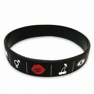  202 x 13 x 2mm Painted Silicone Bracelet, Suitable for Adults, Customized Logos are Welcome Manufactures