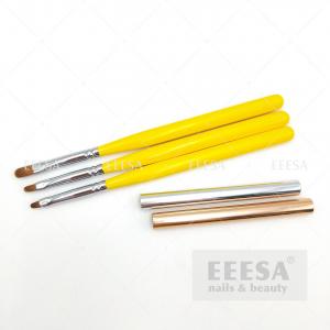  3 Sizes New Yellow Wooden Handle Short Hair Mini Oval Gel Nail Brush Manufactures