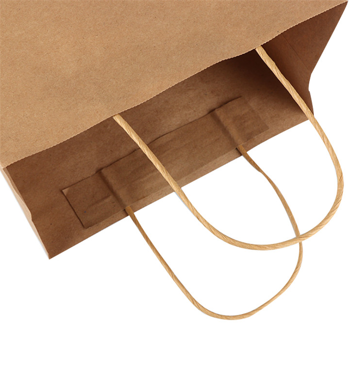 Recycled Kraft Paper Shopping Bags With Handles , Brown Paper Grocery Bags Manufactures