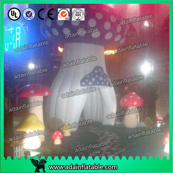  Red Yellow Purple Decoration Standing Inflatable Mushroom With led Giant Manufactures