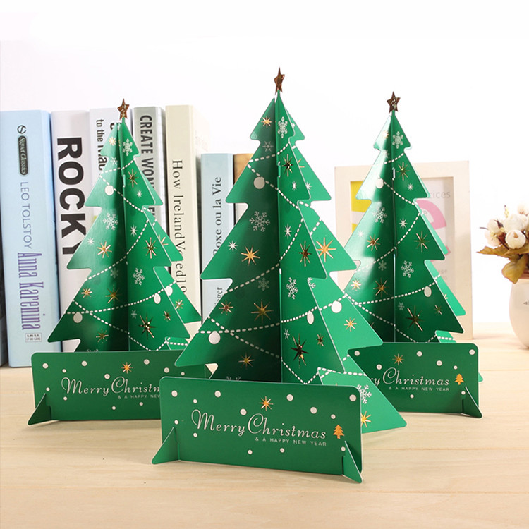 China Wholesale Mini Paper Christmas Tree Decor Desk Table Small Party Ornaments Xmas Gift on sale