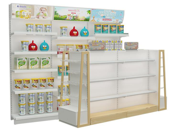 Quality Environmental MDF Supermarket Display Shelving Baby Shop Display Stands for sale
